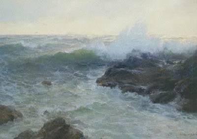 Lionel Walden Crashing Surf, oil painting by Lionel Walden